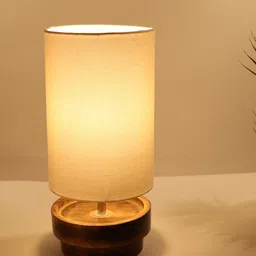 Homesake Black & White Contemporary Handcrafted Column Table Lamp with Shade-17