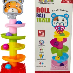 Baby Toys Roll Ball Tower - 4 Tier Baby Playing Toy with 4 Balls- Kids Toys-13