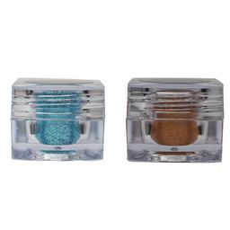 Veoni BELLE Set of 2 Holographic Glitter Eye Pigment 5g Each - Orange+Turquoise Blue-7