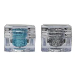 Veoni BELLE Set of 2 Holographic Glitter Eye Pigment 5g Each - Dark Starlit+Turquoise Blue-2
