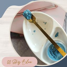 KINDED Set Of 2 Makeup Pigments Loose Shimmer Powder Eyeshadow - Sky Blue 08+Carrot Red 11-69