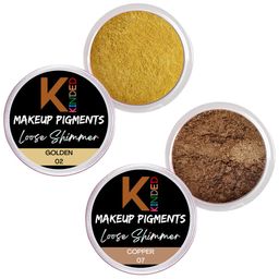 KINDED Set Of 2 Makeup Pigments Loose Shimmer Powder Eyeshadow - Golden 02 & Copper 07-76