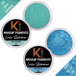 KINDED Set of 2 Makeup Pigments Loose Shimmer Eyeshadow - Sea Green 01 & Sky Blue 08-37