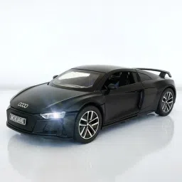 Metal Alloy Audi Car 1:32 Pullback with 4 Openable Doors, Lights & Sound-Black-14