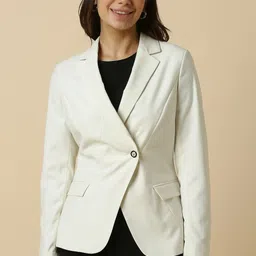 allen solly Women Solid Single Breasted Formal Blazer-picture-36