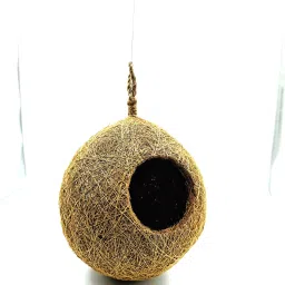 Eco-Friendly Handcrafted Jute Bird Nest – Ideal for Small Bird Comfort Bird House-2