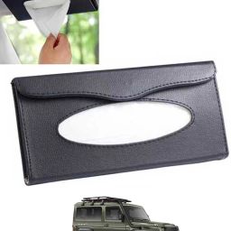 Black Leatherite Rectangle Shape Fancy Design Tissue Dispencer For Car-35 Vehicle Tissue Dispenser-34
