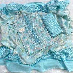 Unstitched Pure Cotton Salwar Suit Material Printed-image-44