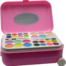 2 in 1 Cosmetic Makeup Palette and Nail Art Kit for Kids Trolly Bag-image-53