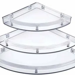 Bathroom Corner Shelf Super Clear, Corner Shelves for Home Decor - One Set (3 Pieces) Acrylic Wall Shelf-19
