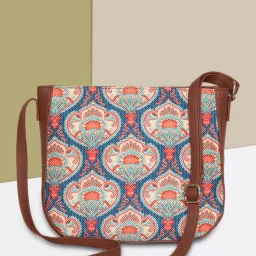 Blue Women Sling Bag Kovil Blue U Shaped Sling Bag-8