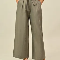 swishin Women Regular Fit Grey Cotton Blend Trousers-picture-38