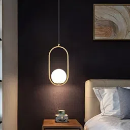Golden Ceiling Light,for Bedroom,Living Room,Hotel(Oval Hanging,Bulb Not Include Pendants Ceiling Lamp-image-89