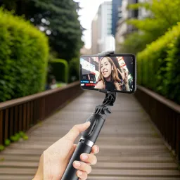 Clairbell UQ7_R1S Bluetooth Selfie Sticks with Remote and Selfie Light Single Gimbal for Mobile-14