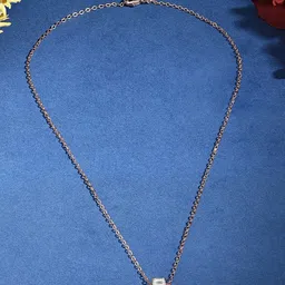 AMI Rose Gold-Plated Baguette Chain With Pendant-image-80
