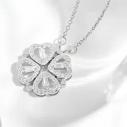 KARISHMA KREATIONS Silver-PlatedCubic Zirconia Studded  Chain-16