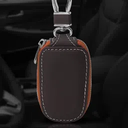 CONTACTS Brown Textured Leather Car Remote Key chain-picture-32