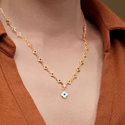 MINUTIAE Gold-Plated Stones-Studded Pendant Necklace With Chain-40