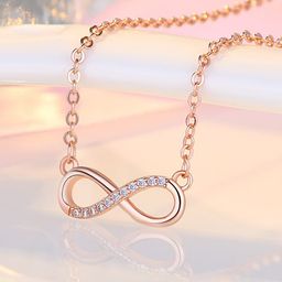 Jewels Galaxy Rose Gold-Plated Stone-Studded Pendant With Chain-image-47