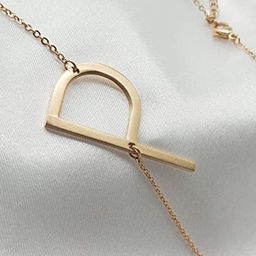 Peora Gold-Plated Alphabet P Pendant with Chain-image-96