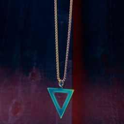 SALTY Silver-Plated Stainless Steel Triangular Pendant With Chain-image-66