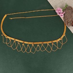 JEWELS GEHNA Women Gold-Plated Yellow Kundan Studded Waist Chain-image-33