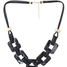 Unwind by Yellow Chimes Black Square bold design necklace image 4