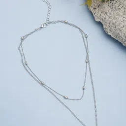 Celena Cole Silver-Toned Silver-Plated Layered Chain-image-10