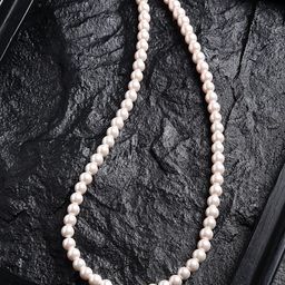 PANASH Gold-Plated Brass Pearls Single Line Necklace-33