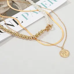 Jewels Galaxy Women Set Of 3 Gold-Plated Necklace-image-69
