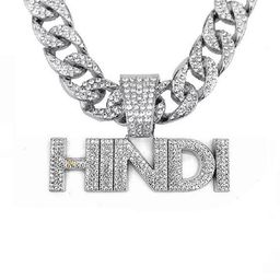 VIEN Silver-Plated Crystal Studded Hip Hop Hindi Cuban Necklace-image-1