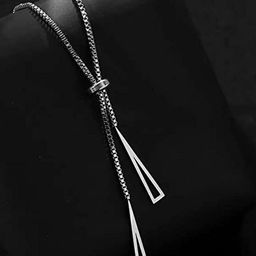VIEN Silver-Plated Triangle Clavicle Tassel  Necklace-image-92