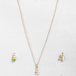 EL REGALO Girls Gold-Plated Necklace With 4 Pendants-image-9