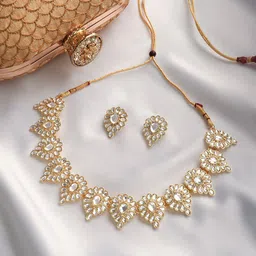 TEEJH Jhilmil Pearl and Polki Jewellery Set-image-20