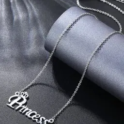 VIEN Letter Locket Silver-Plated Chain-27