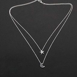 Jewels Galaxy Brass Silver-Plated Layered Necklace-46