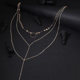 Adwitiya Collection Gold-Plated Layered Chain-image-77