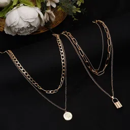Celena Cole Set of 2 Gold-Toned Gold-Plated Layered Necklaces-image-15