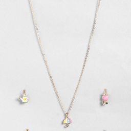 EL REGALO Girls Gold-Plated Necklace With 4 Pendants-image-11