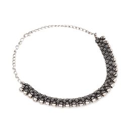 Anvik Silver-Plated Oxidised Statement Necklace-38