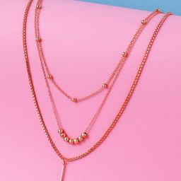 Cierra Rose Gold-Plated Layered Necklace-image-3
