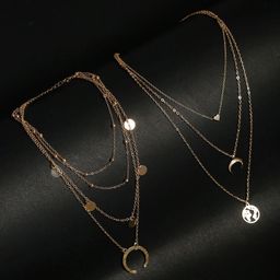 DressBerry Set Of 2 Gold-Plated Layered Chains-10