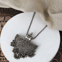 TEEJH Women Aadri Silver Oxidised Chain-12