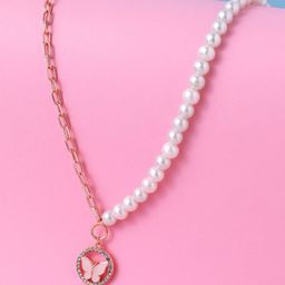 Cierra Rose Gold-Plated Pearl Beaded Necklace-image-4