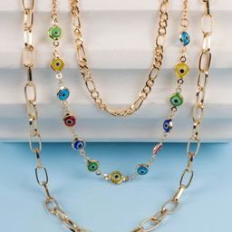 Jewelz Gold-Plated Evil Eye Layered Necklace-image-88