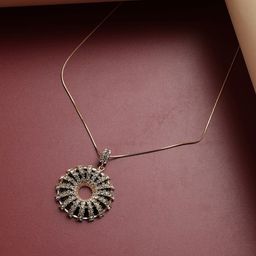 SOHI Gold-Plated Circular Pendants with Chains-picture-9