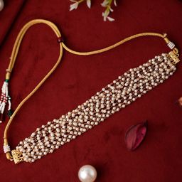 Shoshaa Gold-Plated Handcrafted Beaded Choker Necklace-image-69
