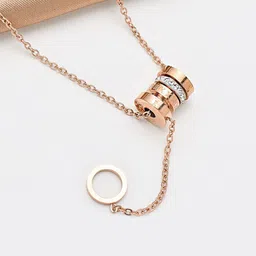Yellow Chimes Woman Western Style Roman Numbers Pendant with chain-14