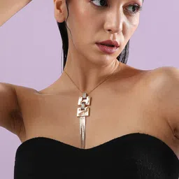 SOHI Gold-Plated Stone-Studded Necklace image 2