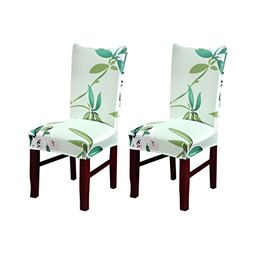 HOUSE OF QUIRK Pista Green 2 Pieces Printed Stretchable Chair Covers-39